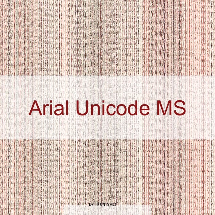 Arial Unicode MS example